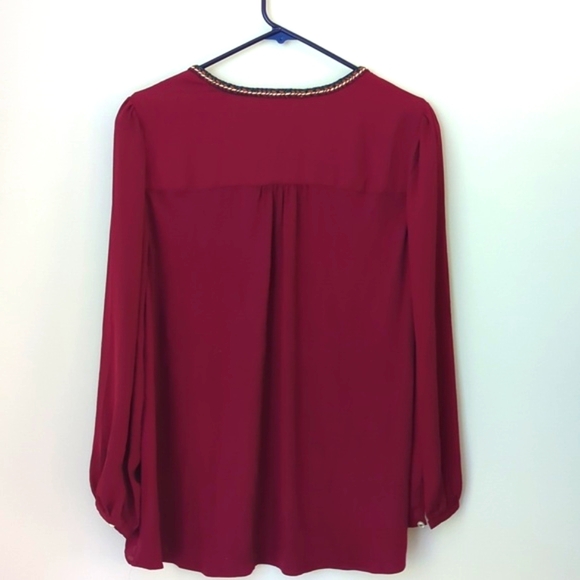 Free People My Danielle Boho Crosshatch Embellishment Long Sleeve Top Size XL - Picture 3 of 7